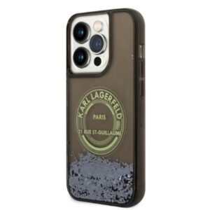 Karl Lagerfeld KLHCP14LLCRSGRK Apple iPhone 14 Pro 6,1" juodos spalvos kietas dėklas Liquid Glitter RSG - Image 4