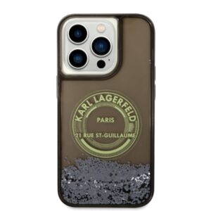 Karl Lagerfeld KLHCP14LLCRSGRK Apple iPhone 14 Pro 6,1" juodos spalvos kietas dėklas Liquid Glitter RSG - Image 2