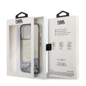 Karl Lagerfeld KLHCP14XLCRSGRK Apple iPhone 14 Pro Max 6,7" juodos spalvos kietas dėklas Liquid Glitter RSG - Image 7