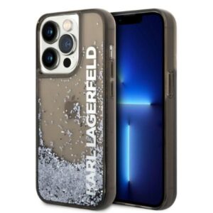 Karl Lagerfeld KLHCP14LLCKVK Apple iPhone 14 Pro 6,1" juodos spalvos kietas dėklas Liquid Glitter Elong - Image 1