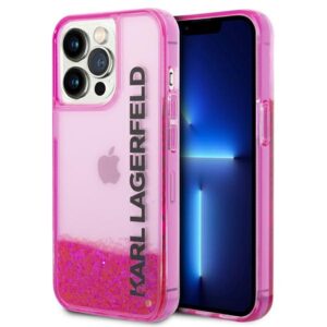 Karl Lagerfeld KLHCP14LLCKVF Apple iPhone 14 Pro 6,1" rožinės spalvos kietas dėklas Liquid Glitter Elong - Image 1