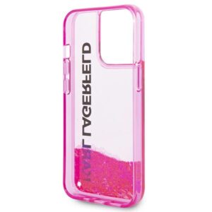 Karl Lagerfeld KLHCP14LLCKVF Apple iPhone 14 Pro 6,1" rožinės spalvos kietas dėklas Liquid Glitter Elong - Image 7