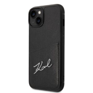 Karl Lagerfeld KLHCP14MCSSK Apple iPhone 14 Plus / 15 Plus 6,7" kietas dėklas juodos spalvos Signature Logo Cardsl - Image 2