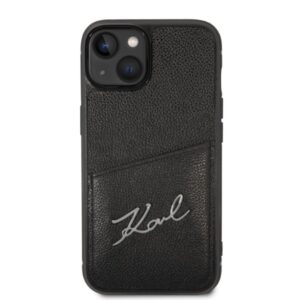 Karl Lagerfeld KLHCP14MCSSK Apple iPhone 14 Plus / 15 Plus 6,7" kietas dėklas juodos spalvos Signature Logo Cardsl - Image 3