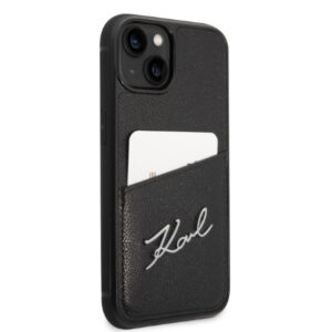 Karl Lagerfeld KLHCP14MCSSK Apple iPhone 14 Plus / 15 Plus 6,7" kietas dėklas juodos spalvos Signature Logo Cardsl - Image 4