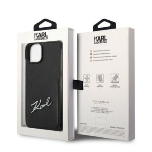 Karl Lagerfeld KLHCP14MCSSK Apple iPhone 14 Plus / 15 Plus 6,7" kietas dėklas juodos spalvos Signature Logo Cardsl - Image 8