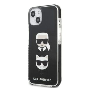 Karl Lagerfeld KLHCP13STPE2TK Apple iPhone 13 mini 5,4" kietas dėklas juodos spalvos Karl&Choupette Head - Image 2