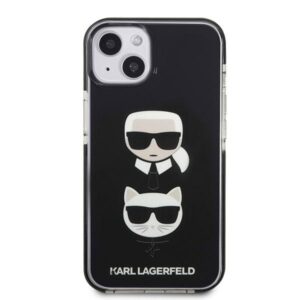 Karl Lagerfeld KLHCP13STPE2TK Apple iPhone 13 mini 5,4" kietas dėklas juodos spalvos Karl&Choupette Head - Image 3