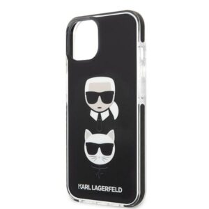 Karl Lagerfeld KLHCP13STPE2TK Apple iPhone 13 mini 5,4" kietas dėklas juodos spalvos Karl&Choupette Head - Image 6