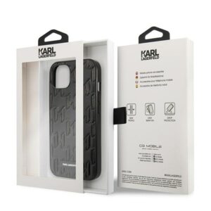 Karl Lagerfeld KLHCP13SMNMP1K Apple iPhone 13 mini 5,4" kietas dėklas juodos spalvos Monogram Plaque - Image 7