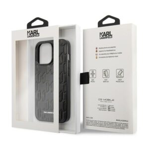 Karl Lagerfeld KLHCP13LMNMP1K Apple iPhone 13 Pro / 13 6,1" kietas dėklas juodos spalvos Monogram Plaque - Image 8