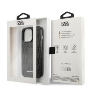 Karl Lagerfeld KLHCP13XMNMP1K Apple iPhone 13 Pro Max 6,7" kietas dėklas juodos spalvos Monogram Plaque - Image 8
