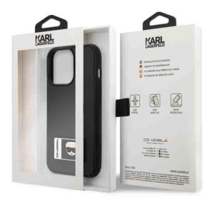 Karl Lagerfeld KLHCP13L3DKPK Apple iPhone 13 Pro / 13 6,1" juodos spalvos kietas dėklas Ikonik Patch - Image 8