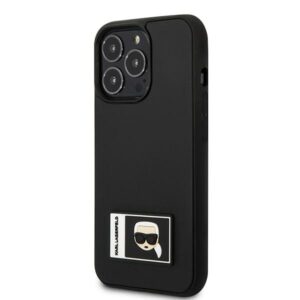 Karl Lagerfeld KLHCP13L3DKPK Apple iPhone 13 Pro / 13 6,1" juodos spalvos kietas dėklas Ikonik Patch - Image 2