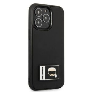 Karl Lagerfeld KLHCP13L3DKPK Apple iPhone 13 Pro / 13 6,1" juodos spalvos kietas dėklas Ikonik Patch - Image 4