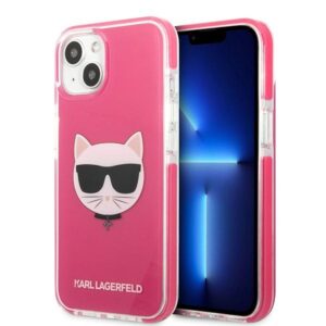 Karl Lagerfeld KLHCP13STPECPI Apple iPhone 13 mini 5,4" kietas dėklas fuschia Choupette Head - Image 1