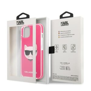 Karl Lagerfeld KLHCP13STPECPI Apple iPhone 13 mini 5,4" kietas dėklas fuschia Choupette Head - Image 8