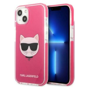 Karl Lagerfeld KLHCP13MTPECPI Apple iPhone 13/ 14 / 15 6,1" kietas dėklas fuschia Choupette Head