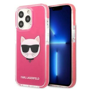 Karl Lagerfeld KLHCP13LTPECPI Apple iPhone 13 Pro / 13 6,1" kietas dėklas fuschia Choupette Head - Image 1