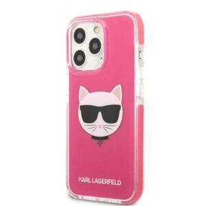 Karl Lagerfeld KLHCP13XTPECPI Apple iPhone 13 Pro Max 6,7" kietas dėklas fuschia Choupette Head - Image 2