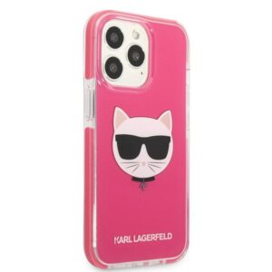 Karl Lagerfeld KLHCP13XTPECPI Apple iPhone 13 Pro Max 6,7" kietas dėklas fuschia Choupette Head - Image 4