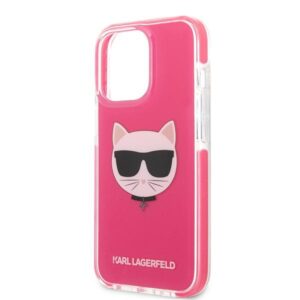 Karl Lagerfeld KLHCP13XTPECPI Apple iPhone 13 Pro Max 6,7" kietas dėklas fuschia Choupette Head - Image 6