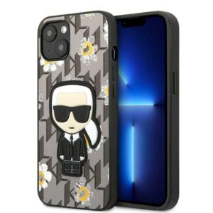Karl Lagerfeld KLHCP13MPMNFIK1 Apple iPhone 13/ 14 / 15 6,1" pilkos spalvos Flower Ikonik Karl - Image 1