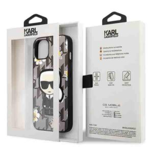 Karl Lagerfeld KLHCP13MPMNFIK1 Apple iPhone 13/ 14 / 15 6,1" pilkos spalvos Flower Ikonik Karl - Image 8