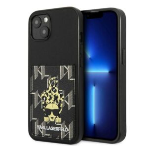 Karl Lagerfeld KLHCP13MCANCNK Apple iPhone 13/ 14 / 15 6,1" kietas dėklas juodos spalvos Karlimals Cardslot - Image 1