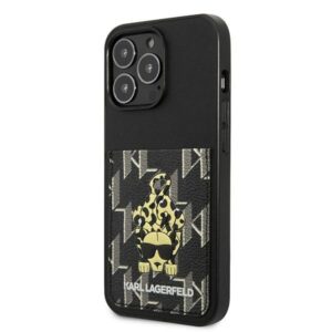 Karl Lagerfeld KLHCP13LCANCNK Apple iPhone 13 Pro / 13 6,1" kietas dėklas juodos spalvos Karlimals Cardslot - Image 2
