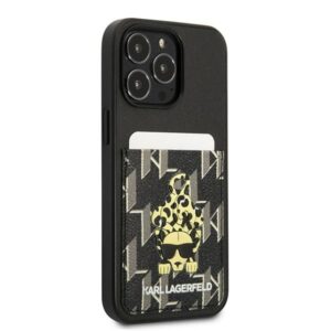 Karl Lagerfeld KLHCP13LCANCNK Apple iPhone 13 Pro / 13 6,1" kietas dėklas juodos spalvos Karlimals Cardslot - Image 4