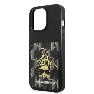 Karl Lagerfeld KLHCP13LCANCNK Apple iPhone 13 Pro / 13 6,1" kietas dėklas juodos spalvos Karlimals Cardslot - Image 6