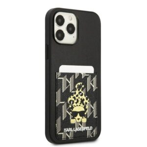 Karl Lagerfeld KLHCP13XCANCNK Apple iPhone 13 Pro Max 6,7" kietas dėklas juodos spalvos Karlimals Cardslot - Image 4