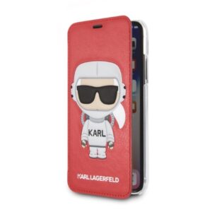 Karl Lagerfeld KLFLBKPXKSCORE Apple iPhone X XS bookdėklas red Karl Space Cosmonaut - Image 2