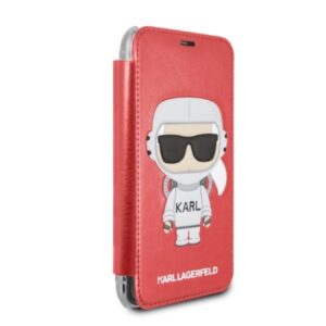 Karl Lagerfeld KLFLBKPXKSCORE Apple iPhone X XS bookdėklas red Karl Space Cosmonaut - Image 4