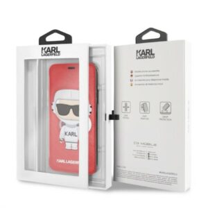 Karl Lagerfeld KLFLBKPXKSCORE Apple iPhone X XS bookdėklas red Karl Space Cosmonaut - Image 6