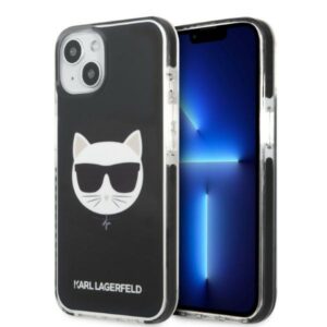 Karl Lagerfeld KLHCP13STPECK Apple iPhone 13 mini 5,4" kietas dėklas juodos spalvos Choupette Head - Image 1
