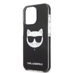 Karl Lagerfeld KLHCP13LTPECK Apple iPhone 13 Pro / 13 6,1" kietas dėklas juodos spalvos Choupette Head - Image 6