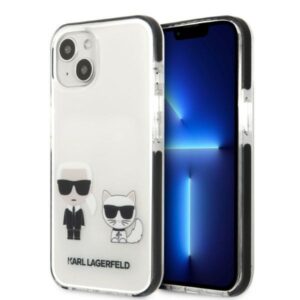 Karl Lagerfeld KLHCP13STPEKCW Apple iPhone 13 mini 5,4" kietas dėklas baltos spalvos Karl&Choupette - Image 1