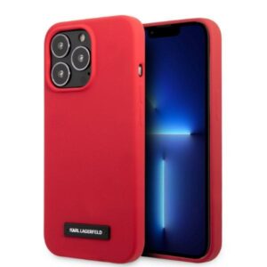 Karl Lagerfeld KLHCP13LSLMP1R Apple iPhone 13 Pro / 13 6,1" kietas dėklas red Silicone Plaque