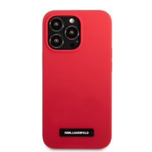 Karl Lagerfeld KLHCP13LSLMP1R Apple iPhone 13 Pro / 13 6,1" kietas dėklas red Silicone Plaque - Image 3