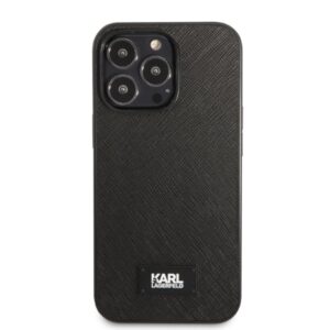 Karl Lagerfeld KLHCP13LSFMP2K Apple iPhone 13 Pro / 13 6,1" kietas dėklas juodos spalvos Saffiano Plaque - Image 3