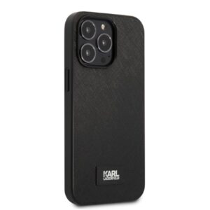 Karl Lagerfeld KLHCP13LSFMP2K Apple iPhone 13 Pro / 13 6,1" kietas dėklas juodos spalvos Saffiano Plaque - Image 4