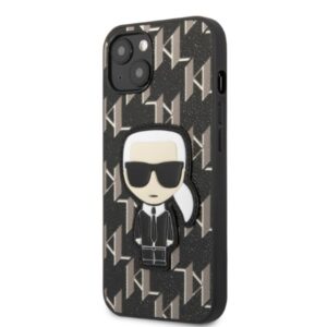 Karl Lagerfeld KLHCP13SPMNIKBK Apple iPhone 13 mini 5,4" kietas dėklas juodos spalvos Monogram Ikonik Patch - Image 2