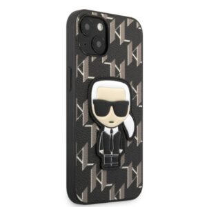 Karl Lagerfeld KLHCP13SPMNIKBK Apple iPhone 13 mini 5,4" kietas dėklas juodos spalvos Monogram Ikonik Patch - Image 4