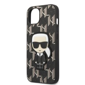 Karl Lagerfeld KLHCP13SPMNIKBK Apple iPhone 13 mini 5,4" kietas dėklas juodos spalvos Monogram Ikonik Patch - Image 6