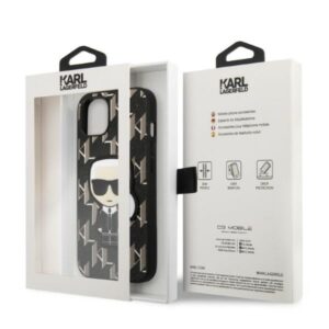 Karl Lagerfeld KLHCP13SPMNIKBK Apple iPhone 13 mini 5,4" kietas dėklas juodos spalvos Monogram Ikonik Patch - Image 7