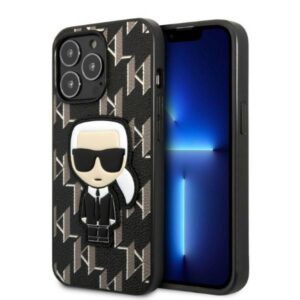 Karl Lagerfeld KLHCP13LPMNIKBK Apple iPhone 13 Pro / 13 6,1" kietas dėklas juodos spalvos Monogram Ikonik Patch