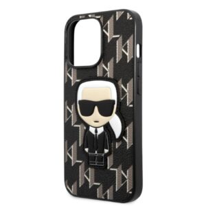 Karl Lagerfeld KLHCP13LPMNIKBK Apple iPhone 13 Pro / 13 6,1" kietas dėklas juodos spalvos Monogram Ikonik Patch - Image 6