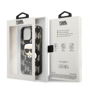 Karl Lagerfeld KLHCP13LPMNIKBK Apple iPhone 13 Pro / 13 6,1" kietas dėklas juodos spalvos Monogram Ikonik Patch - Image 8